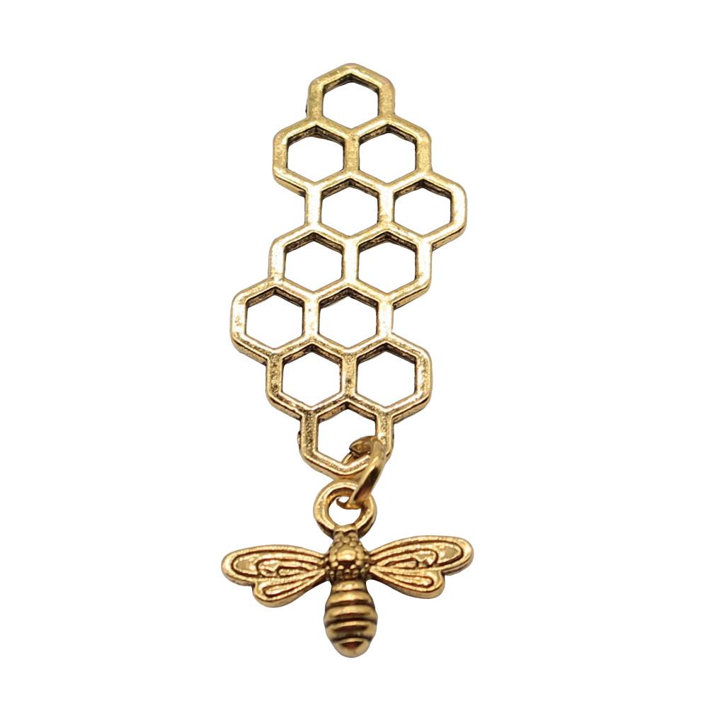 Large Pendants Bees Honeycomb Charms For Bee Themed DIY Jewelry Making