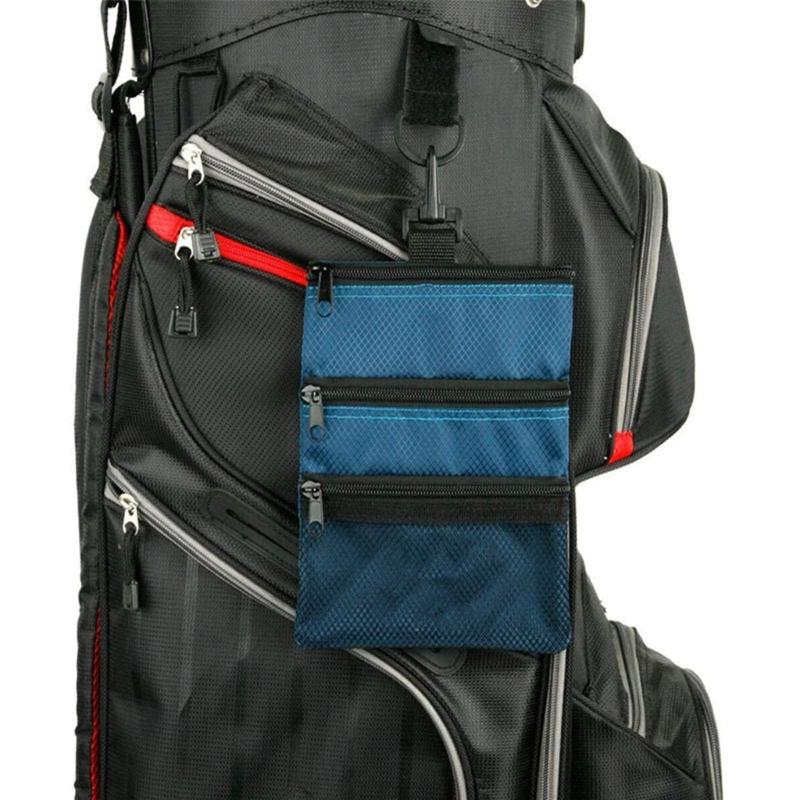 3-Layers Zipper Golf Bag Golf Tee Bag Pouch Bag Golf Balls Holder Bag Golf Balls Pouch Bag Golf Storage Handbag Pocket