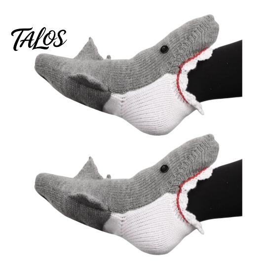 Calzini Coccodrillo da Uomo Lavorati a Maglia Animale Divertenti Caldi Invernali da Casa Unisex Stravaganti Carini Squalo Pesce Regalo Natale San Valentino Mamma Design Crew