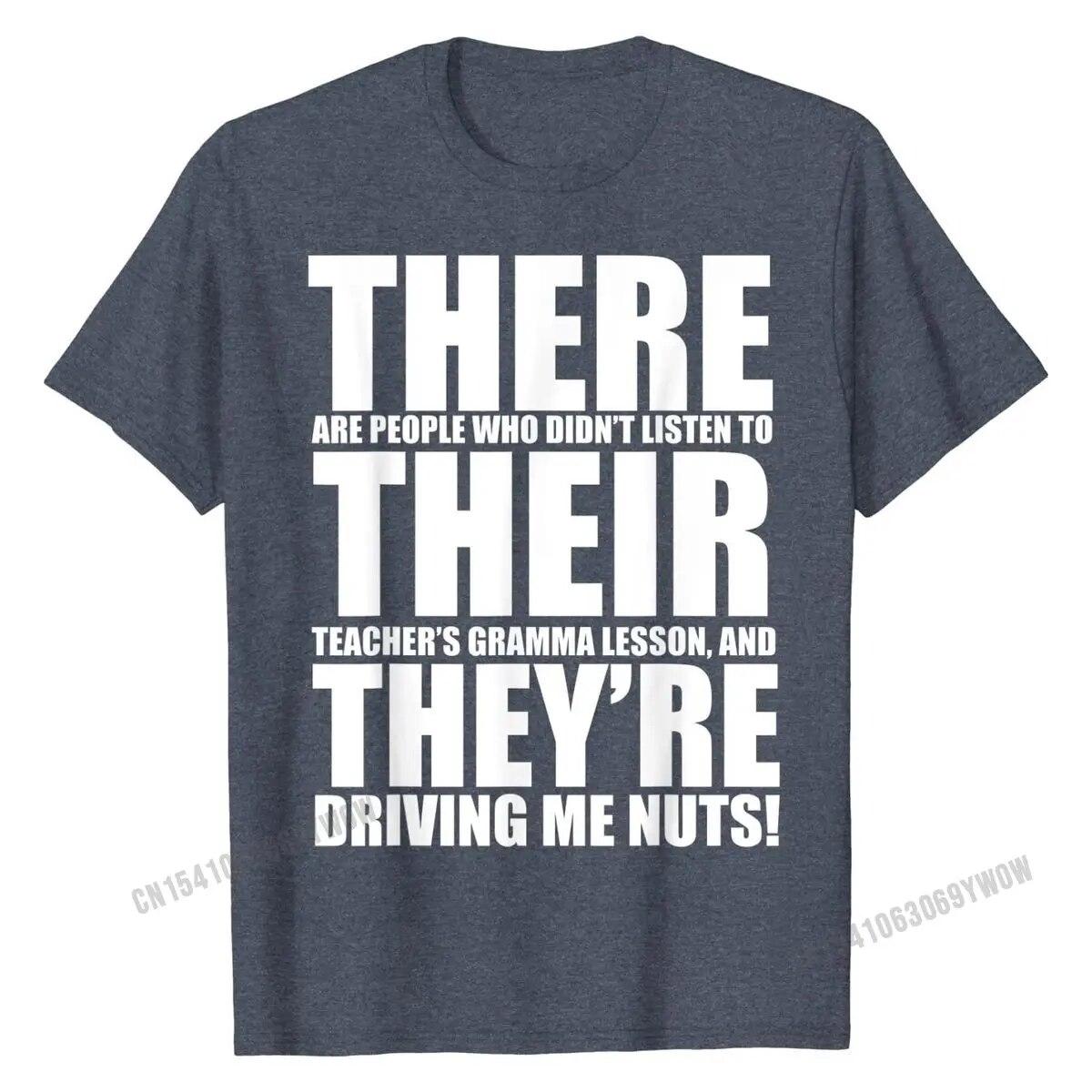 

Там их английская грамматика, забавная юмористическая футболка с учителем, дизайнерская футболка, модные топы, хлопковая футболка унисекс, Европа S
