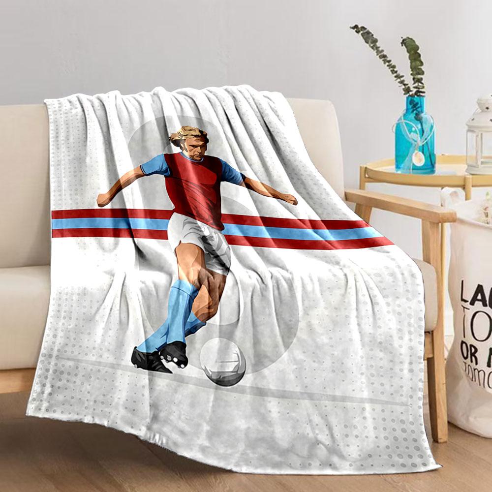 Soccer Player Graphic Blanket for All Seasons Blanket Lunch Break Throw Gift