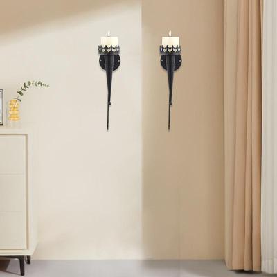 Wand-Kerzenhalter Kerzenständer Eisenkunst Wandhalter Fackel Säulenhalter Mehrzweck Dekorativer Fackel-Kerzenhalter