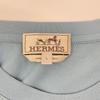Hermes Blue Chest Embroidery Short Sleeve T-shirt Tops L blueUsed
