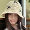 Mini Bow Beach Straw Hat Breathable Women Suncreen Hat Fashion Korean Bucket Hat  Sun Protection