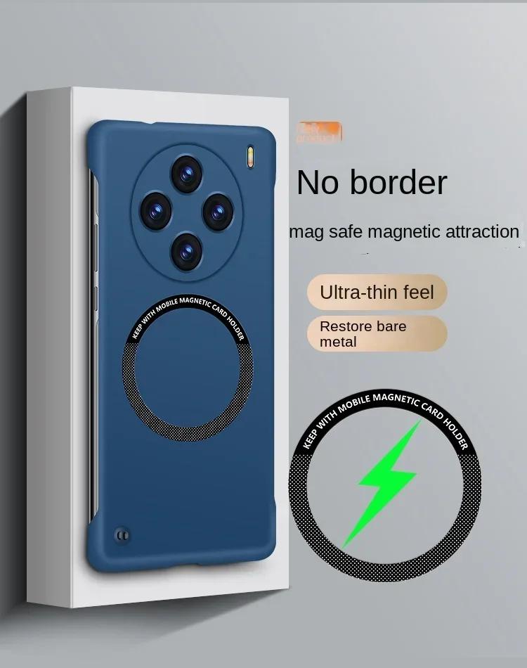 Magnetic for  Frameless Hard PC Back Case for VIVO X200 Pro Mini X200 Ultra G X100S Pro X 200pro Wireless Charging Cover