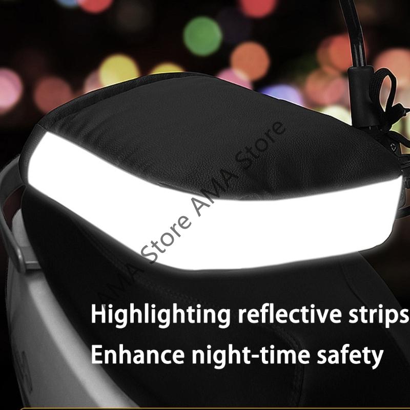 X7JF Thermal Insulated Motorcycle Riding Gloves Windproof Reflective Handlebar Muffs Cover For Winter Riding