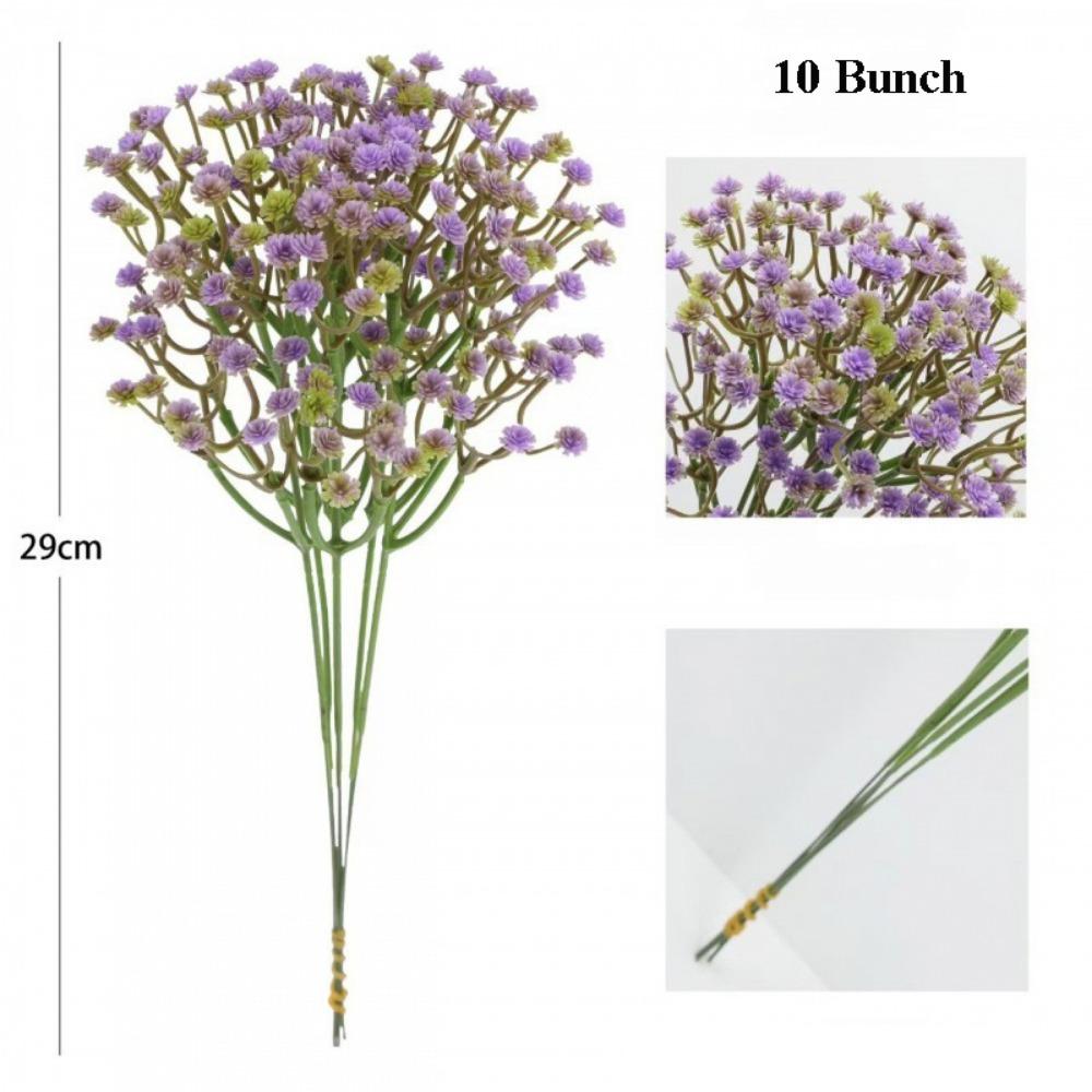 

10 Bunch Plastic Artificial Flowers Gypsophila 29cm 7 Colors Garden Wedding Decoration DIY Fake Flowers Bouquet фіолетовий