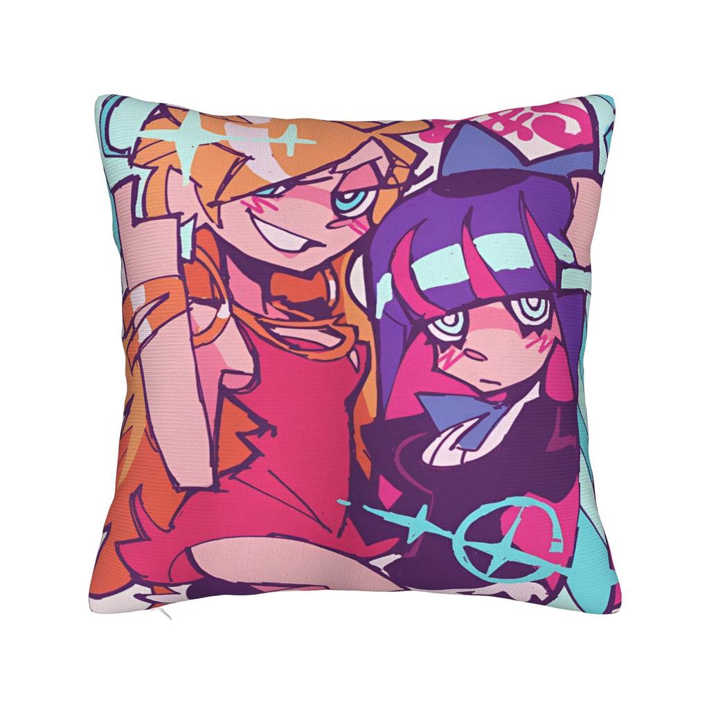 Panty Stocking with Garterbelt Square Pillow Case Cartoon Cushion Covers Custom Zipper Decor Pillowcase for Living Room 40x40cm