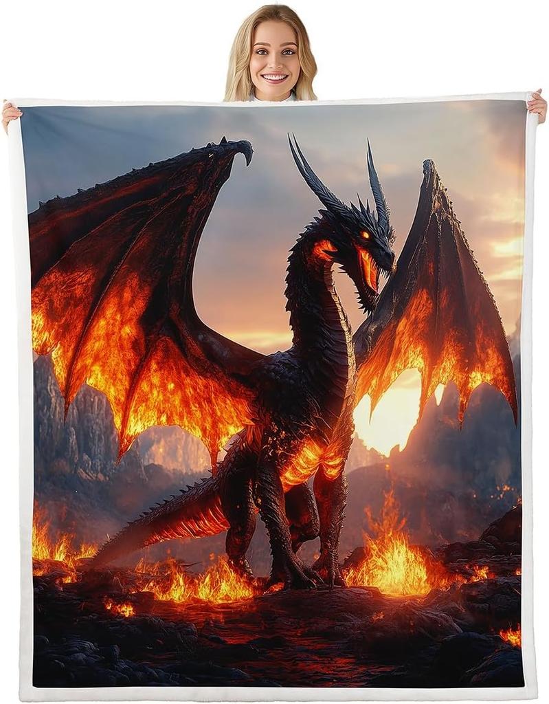 Colorful Dinosaur Blanket Soft Fleece Throw Kids Room Decor Baby Gift Cartoon Animal Design Home Decoration