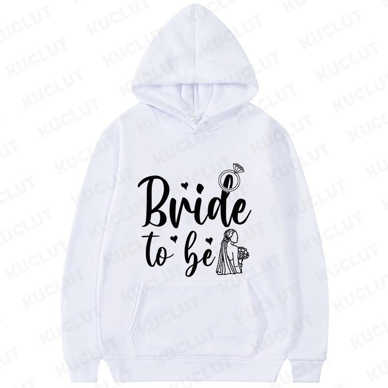 Fashion Team Bride Tribe Hoodies Women Ring Crown Print Soft Pullover Sweatshirts for Wedding Bachelorette Party Outerwears
