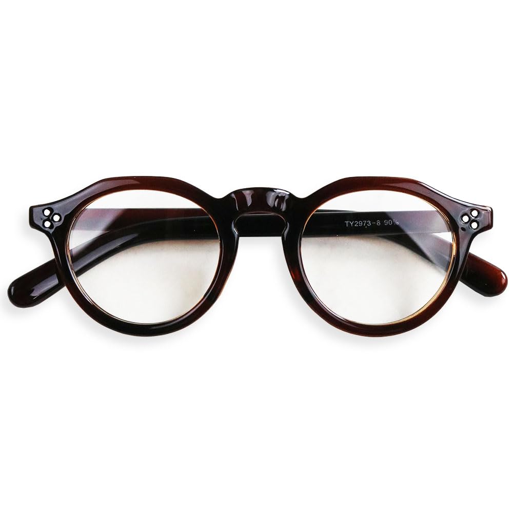 Quintet Crown Panto Fashionable Boston Sunglasses with UV Sunglasses, Protection, 28-ty-2973 (8 Brown/Clear)
