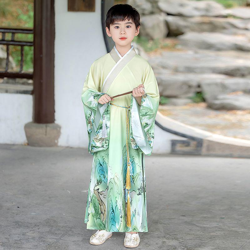2025 Hanfu & Tang Suit: National Style Long-Sleeved Fairy Costume for Kids - Spring/Autumn Collection