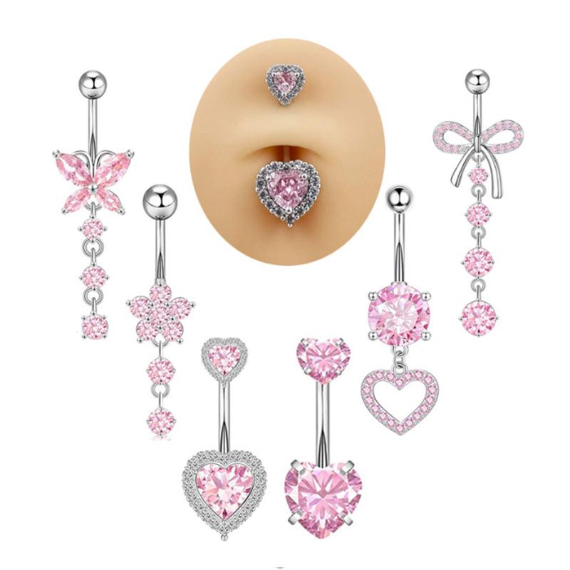 Simple Heart Navel Ring For Women Girls  Belly Button Rings Sexy Body Piercing Jewelry Exquisite Navel Ring Gifts