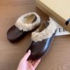 Fashion small fluffy shoes Birkenstock head half slippers wear autumn and winter new plush snow boots slippers
