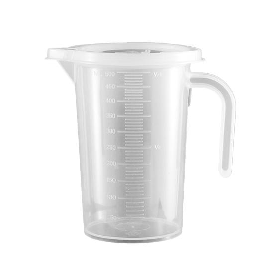 500ml/1000ml/2000ml Useful Lid Design Practical Measuring Glass Wear-resistant Food Grade Measuring Jug