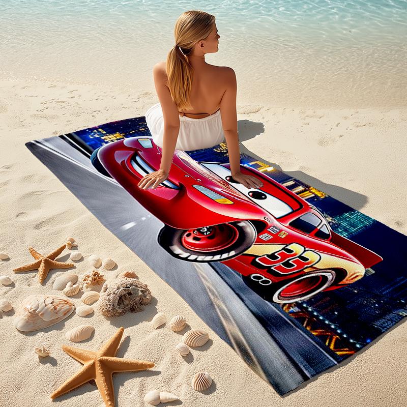 Lightning McQueen Beach Towel Outdoor Camping Beach Towel for Vacation Swim Outdoor Pool Absorbent Bath Towel