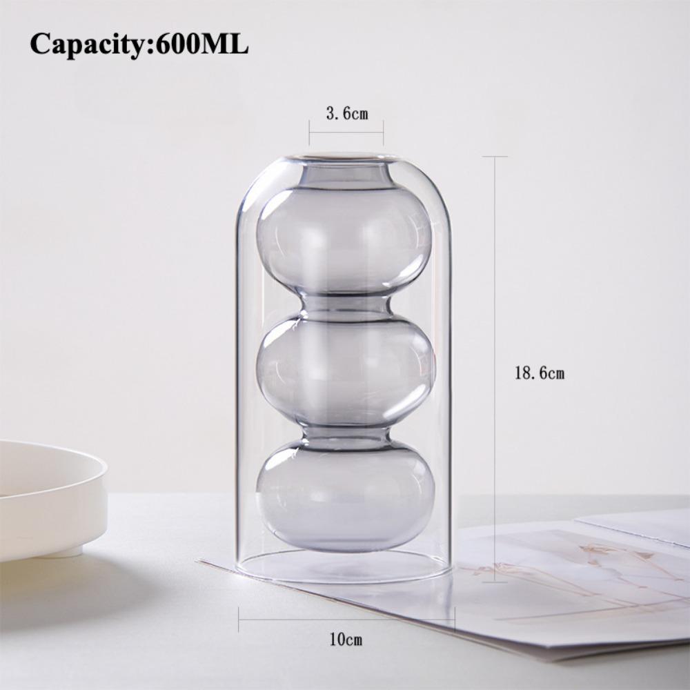 Modern Simple Glass Vase Home Decoration Accessories Hydroponic Vases for Flowers Terrarium Transparent Home Decorative