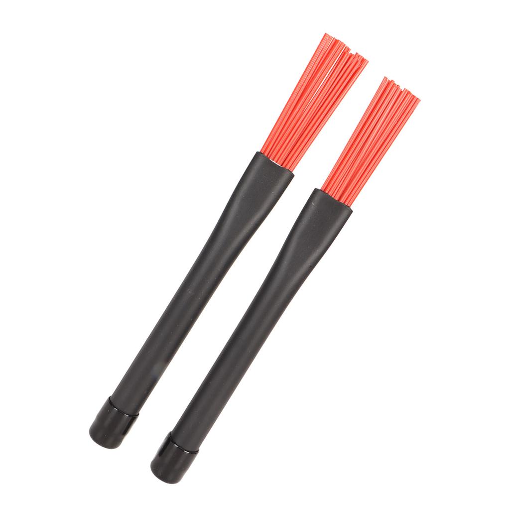 2pcs Retractable Brushes Professional Nylon Brushes Set with Rubber Handles for Rock Band Country Music Folk Mers