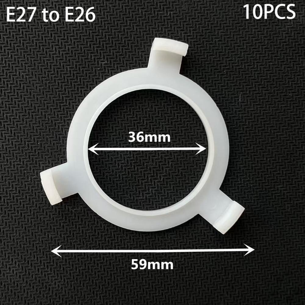 

10pcs E27 to E26 Lamp Shade Adapter Tear-resistant E27 to E10 Lampshade Converter Reusable Universal Lamp Shade Reducer Rings
