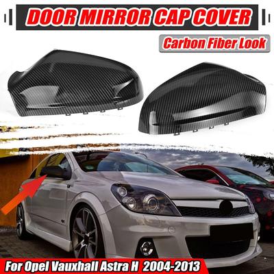 2x Carbon Fiber Look Auto Rückansicht Seitentür Flügel Spiegel Abdeckung Für Vauxhall Opel Astra H MK5 2004-2013 Ersatz Spiegel Kappe