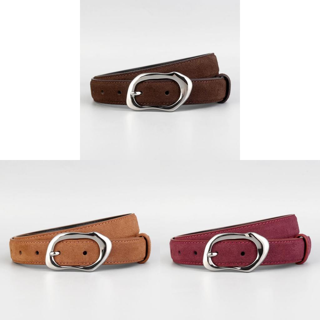 Minimalist Leather Belt For Women With Alloy Buckle For Casual Daily Wear