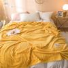 Summer Blankets Bed Coral Fleece Blanket for Sofa Throws Striped Warm Plaid Fleece Bed Cover Flannel Blanket