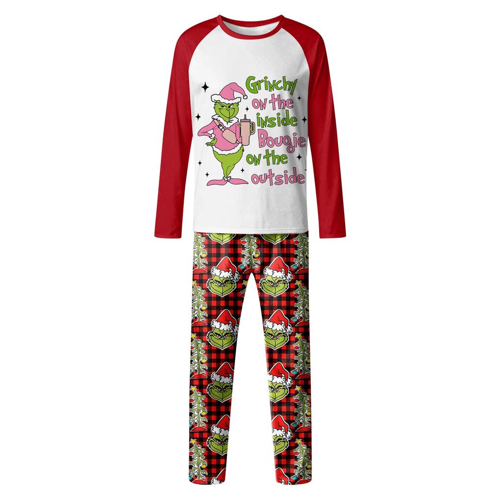 Familienpassende Drucksets Pyjamas Loungewear Outfits Familienpassendes Langarm-Oberteil+Hose Set