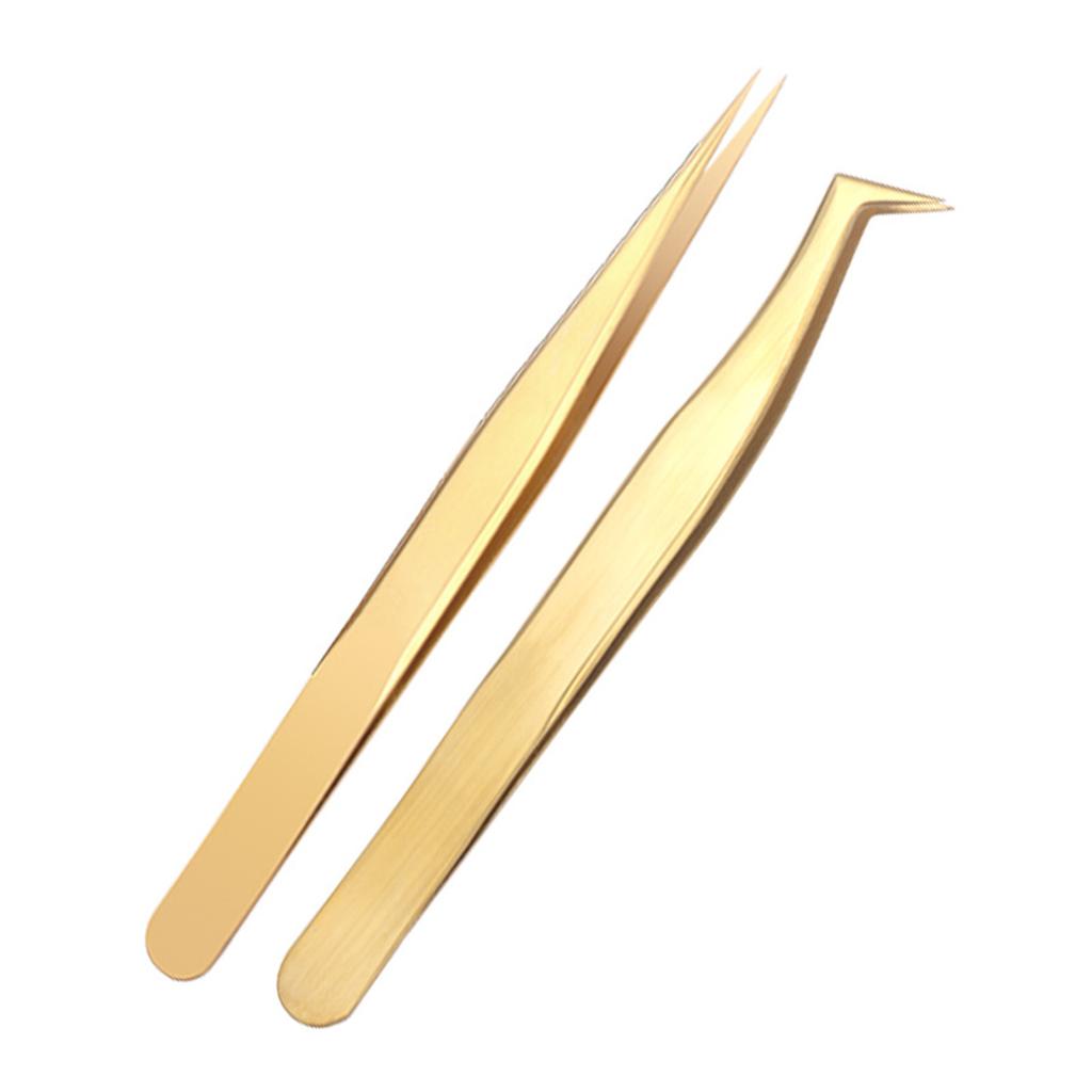 Professional Lash Tweezers False Eyelash Extension Grip High Precision Stainless Steel Tweezer tools for Hair Eyebrows