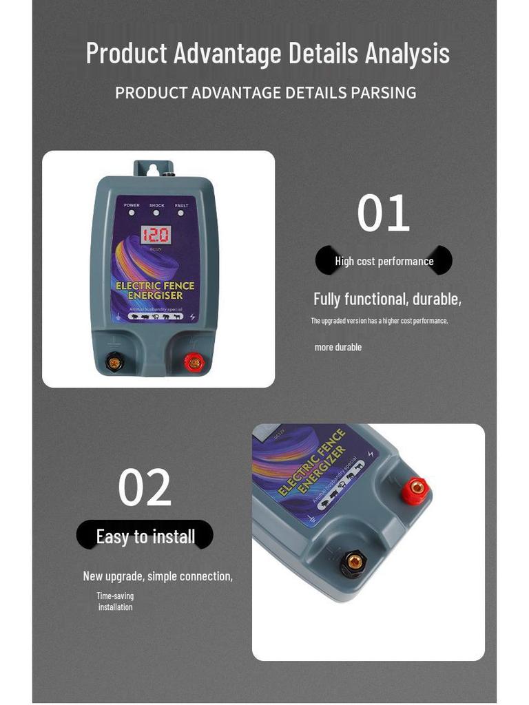 High-Voltage Livestock Protection Fence Host & Amplifier for Cattle and Sheep