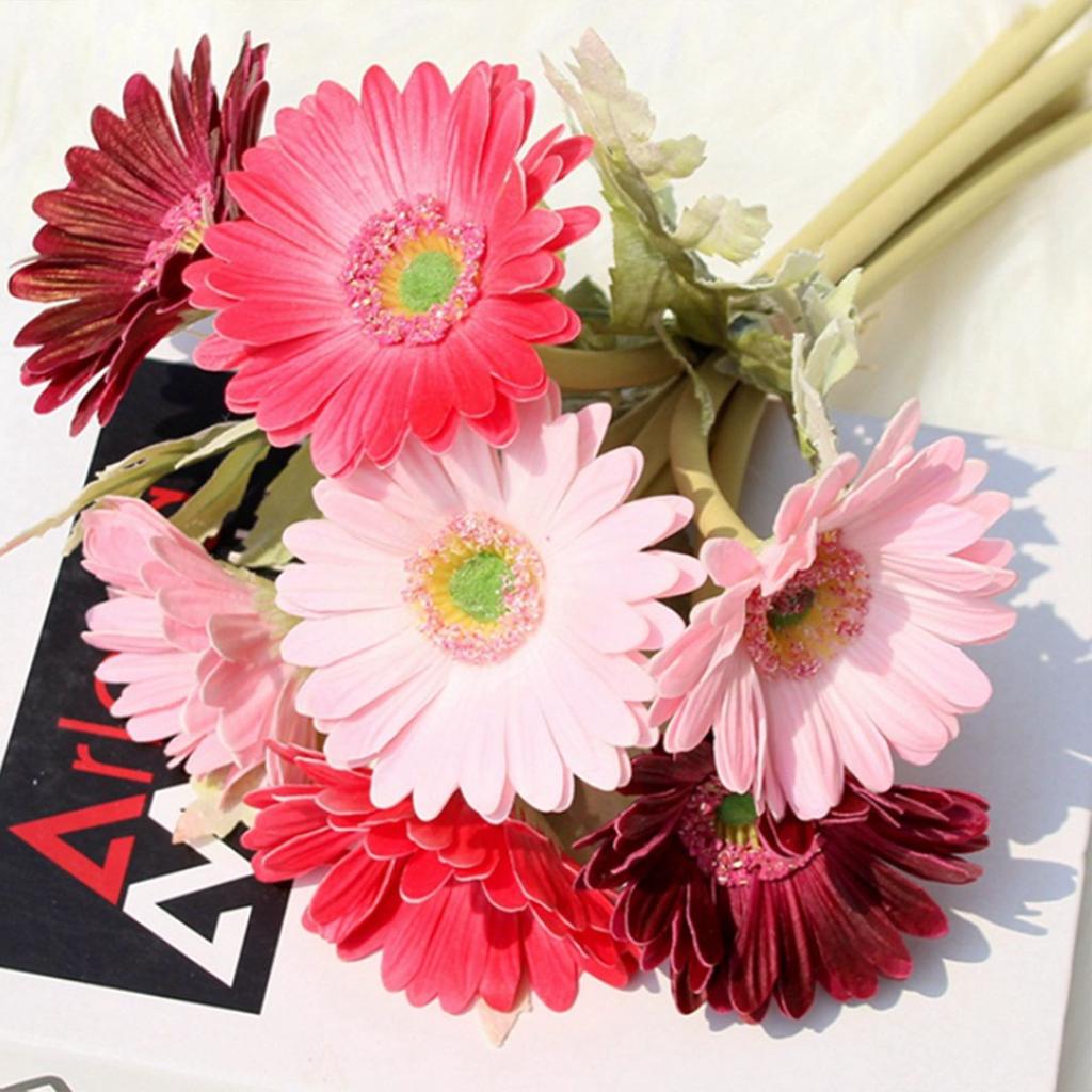 Artificial Gerbera Daisies Flower Decorative Faux Gerbera Bouquet for Home Decoration Wedding Bouquets