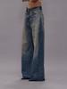 R.13 Autumn Retro Loose Wide-Leg Patchwork Denim Jeans