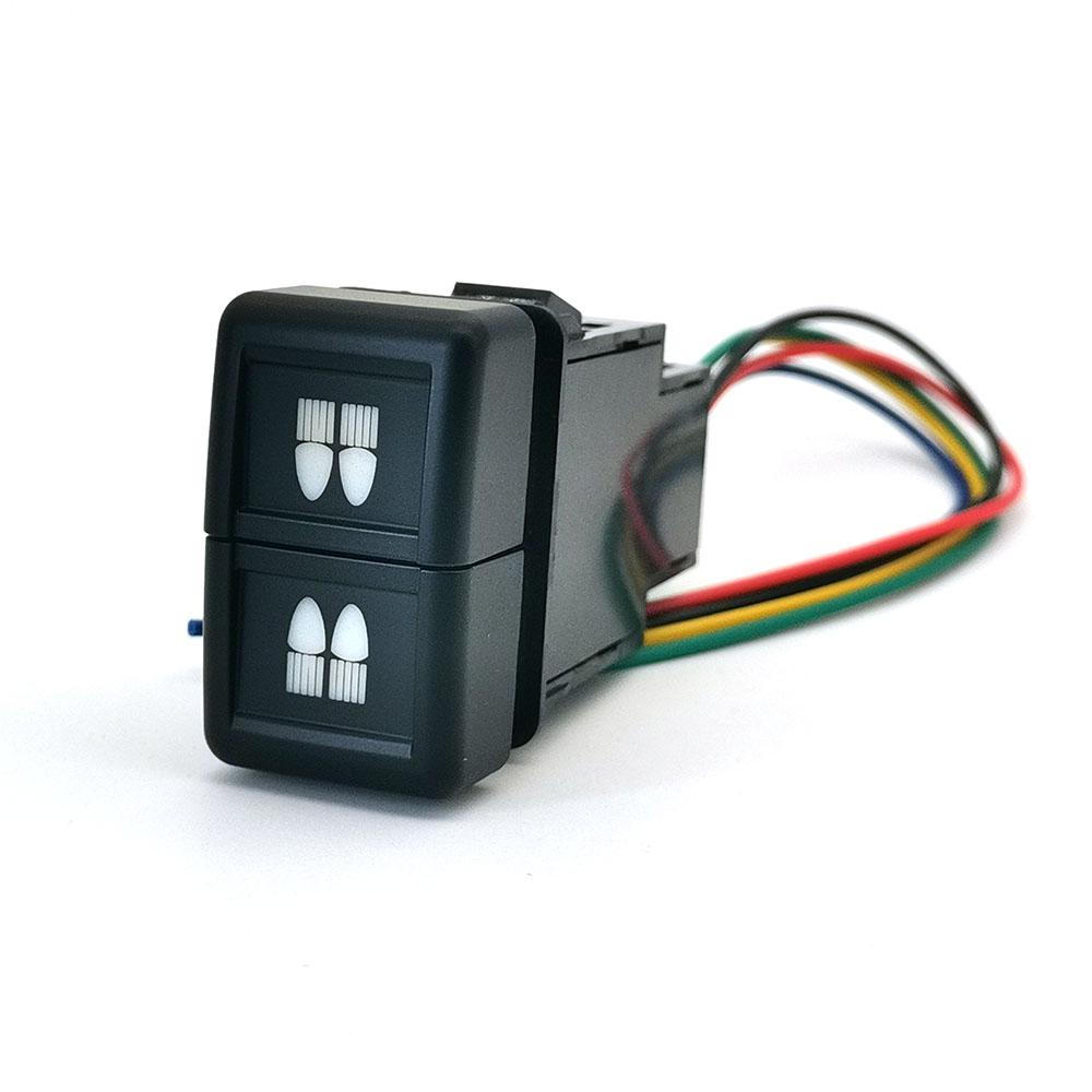 1 Stück Doppeltaster Schalter Passend für ISUZU 700P Auto Nebelscheinwerfer LED Tagfahrlicht Scheinwerfer Radar Schalter mit Kabel Auto Innenzubehör