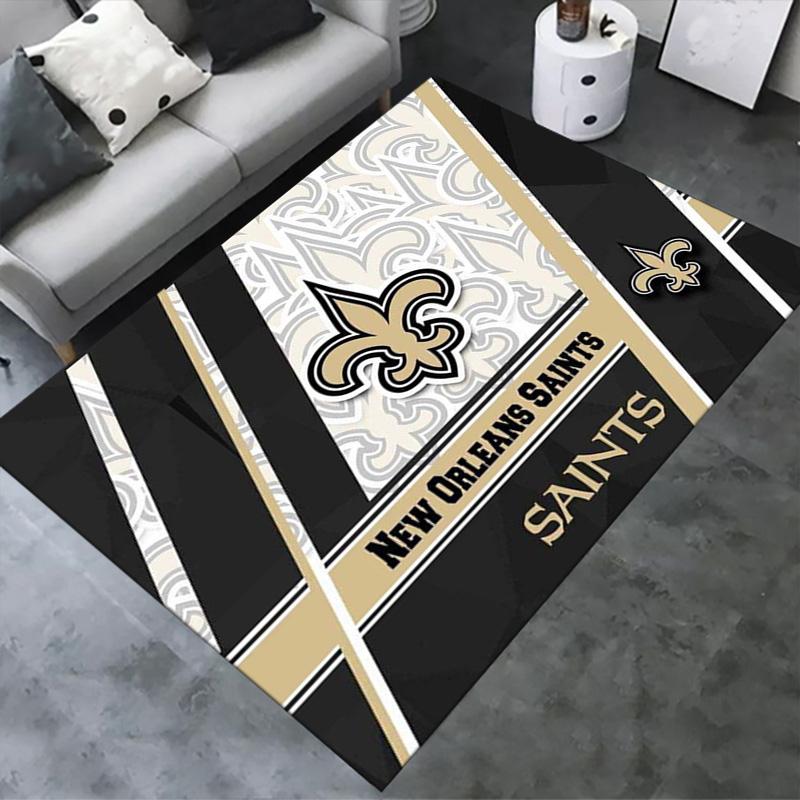 New Orleans Saints Logo Teppich für Wohnzimmer Schlafzimmer Zuhause Sofadekoration, Kinderspiel rutschfeste Bodenmatte