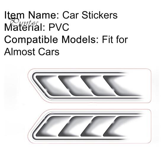 Fashion Car Sticker 2Pcs/Set Creative 3D Stickers Side Fake Vents Front Cover Decorative Decals