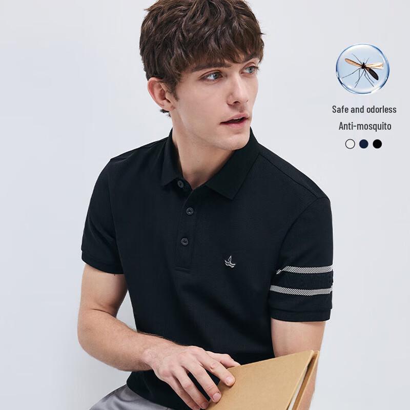 Navigare Men's Skin-Friendly Stretch Short-Sleeve Polo Shirt