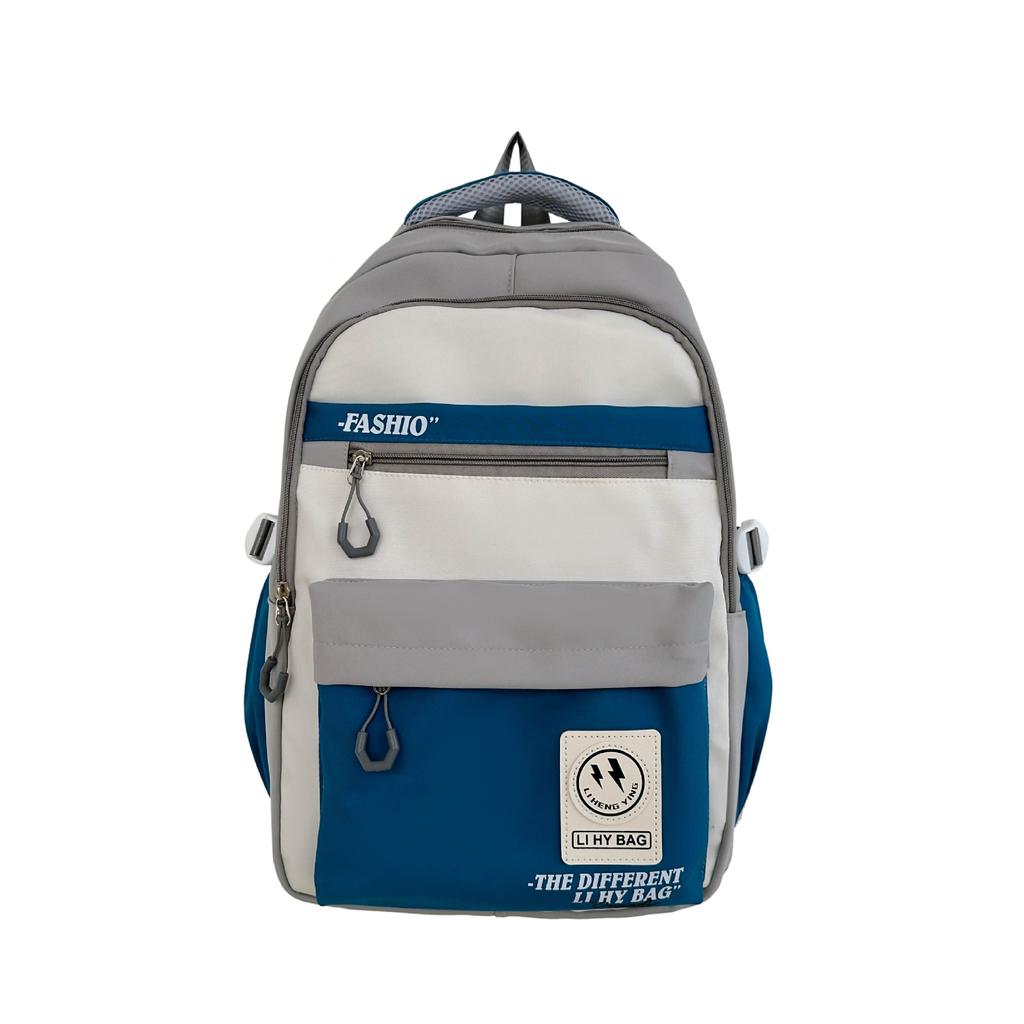 Trend Schoolbag Going Out University Female Large Capacity Middle and High School Students Contrasting Color Backpack Male Travel Backpack
