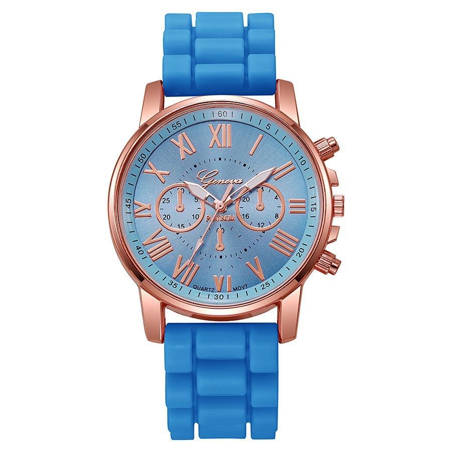 Ladies Quartz Watch Simple Classic Silicone Strap Watch Women S Watch небесно-голубой