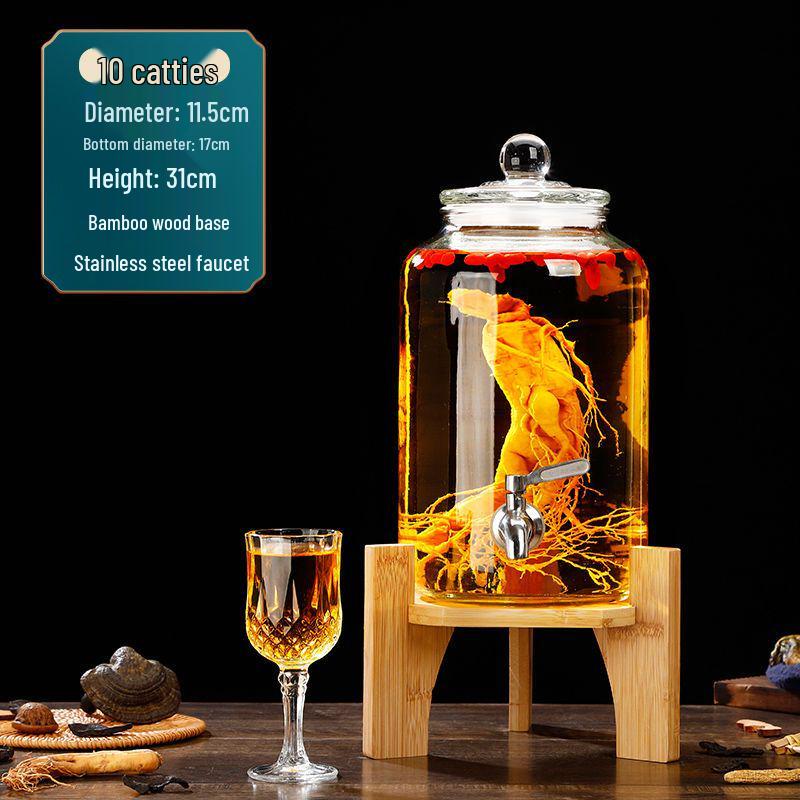 Glas-Infusionsbehälter mit Zapfhahn: 10-20 Jin Versiegelte Enzym- und Kimchi-Weinlagerung