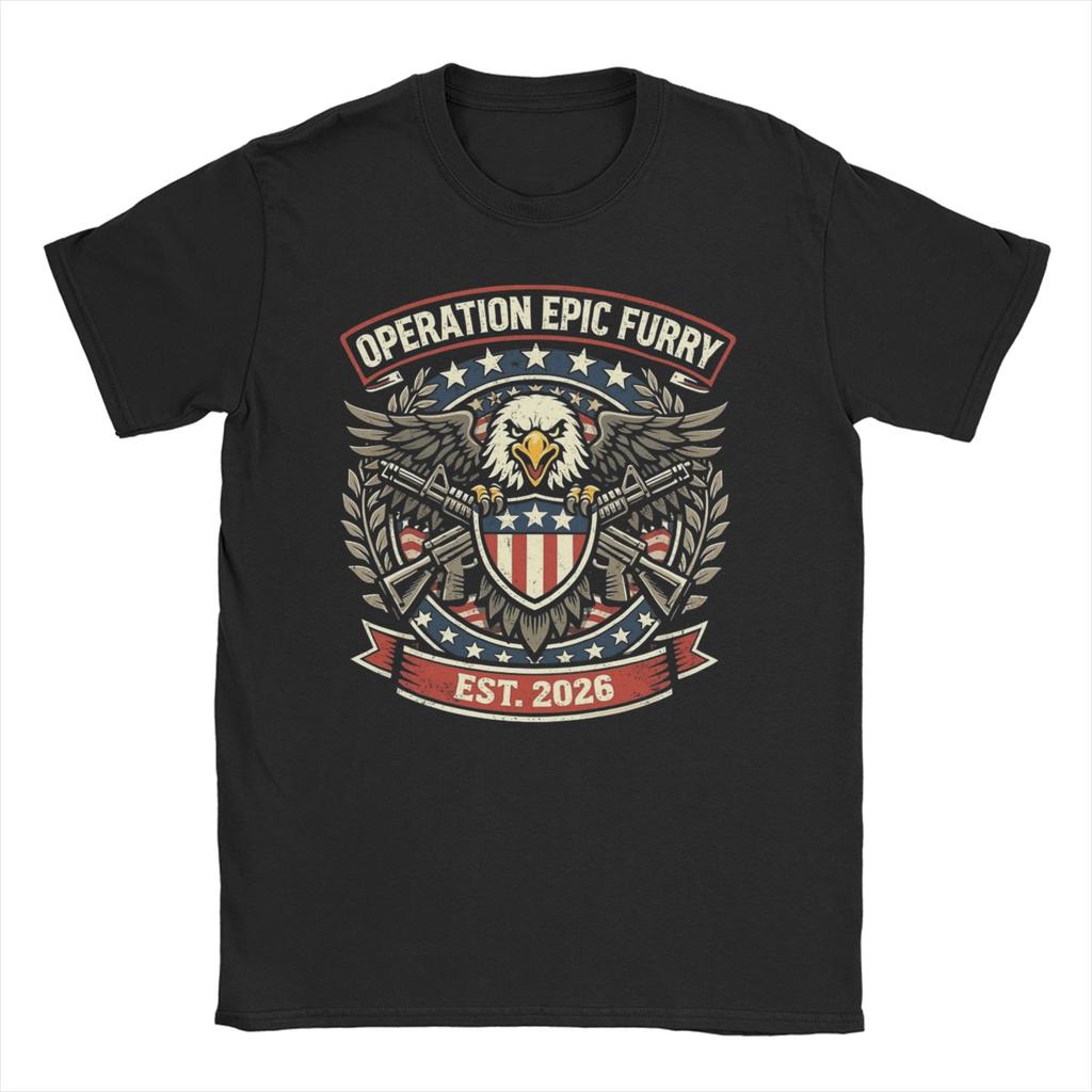 Vintage Operation Epic Fury 2026 Tshirts For Unisex Unisex Crewneck 100 Cotton T Shirt Short Sleeve Tees Plus Size Clothes