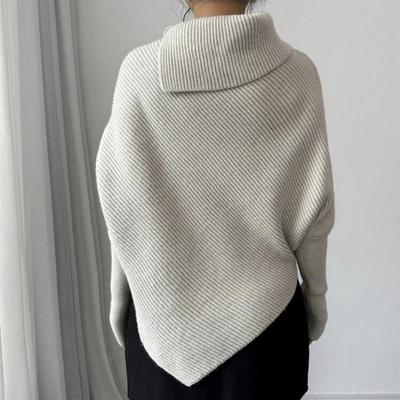Irregular Turtleneck Sweater Women's Autumn and Winter New Fashion Gentle Lazy Style Knitted Bottoming Top Tide