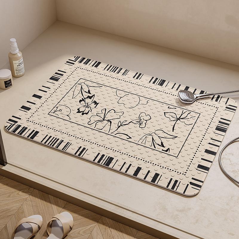 Nordic Simple Wind Anti-slip Suction Cup Floor Mat for Children  Elderly and Pregnant Women Bathroom Bath Anti-fall Suction Cup Mat