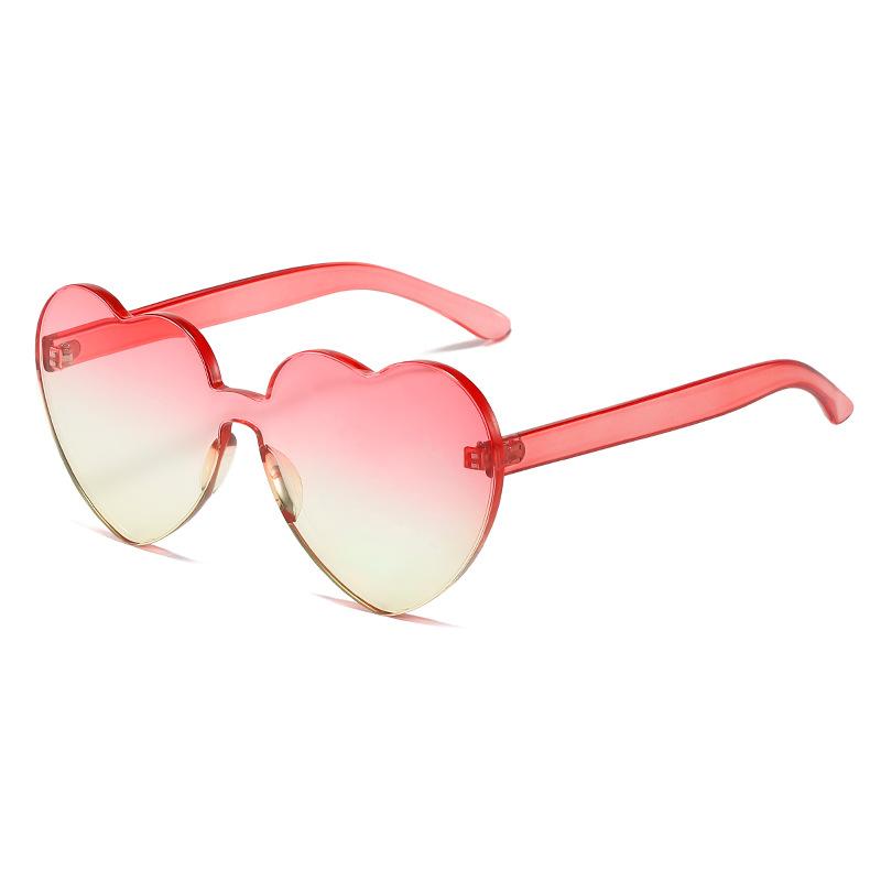 Love Sunglasses, Candy-Colored Heart-Shaped Glasses, Beach Peach Heart Sunglasses.