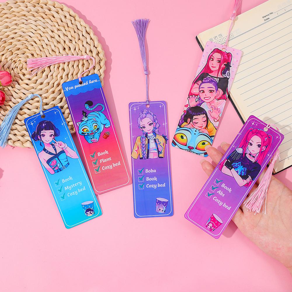 Kpop Demon Hunters Acrylic Bookmarks Book Accessory Reading Supplies Teacher Gift Hunter Accessories Cute Statione Kid Friendly Entertaining Fun Play