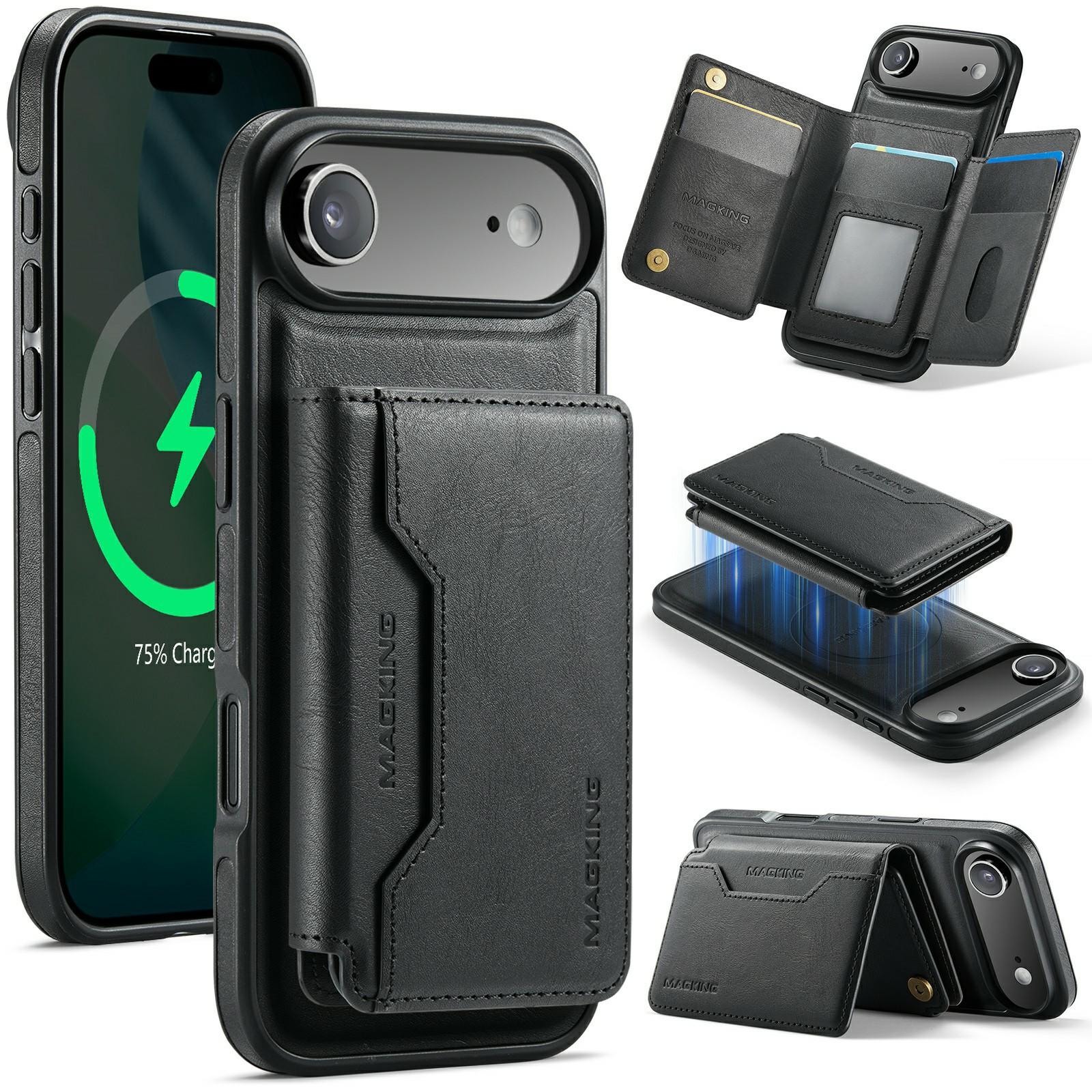 

MAGKING K3 Series For iPhone Air Case Compatible with MagSafe Wallet PC + TPU + PU Phone Cover