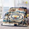 Manchester City Customize Text Blanket Gift Customizable Blanket Ultra-Soft Versatile for Nap Bed Picnics Office for All Occasions