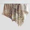European and American style new flower grid printing silk scarf spring and autumn literary and artistic style atmosphere temperament twill square 