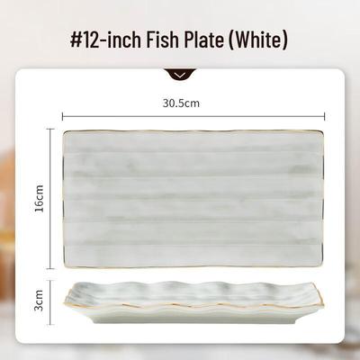 Wuhe Nordic Ceramic 12-inch Fish Plate