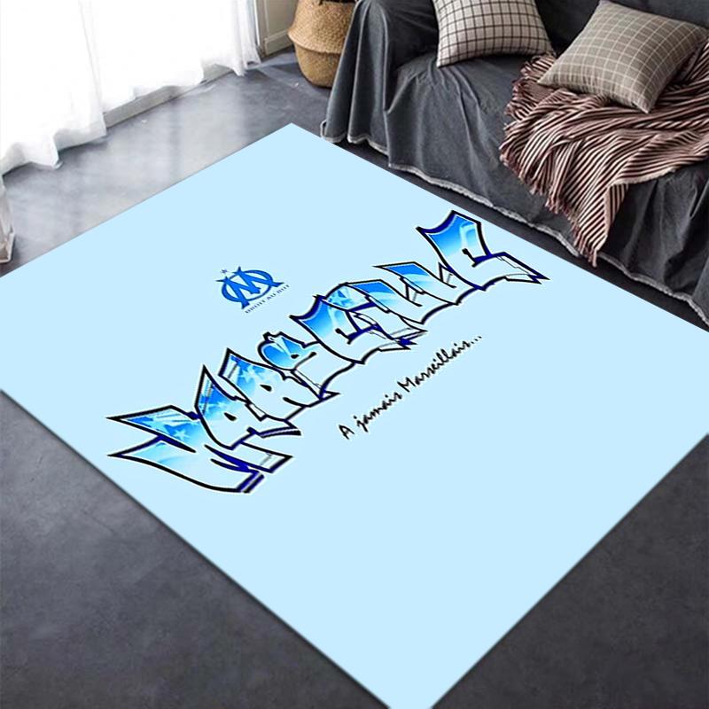 2025 New Olympique De Marseille Carpet Rug for Living Room Bedroom Home Sofa Decoration,Kids Play Non-slip Floor Mat