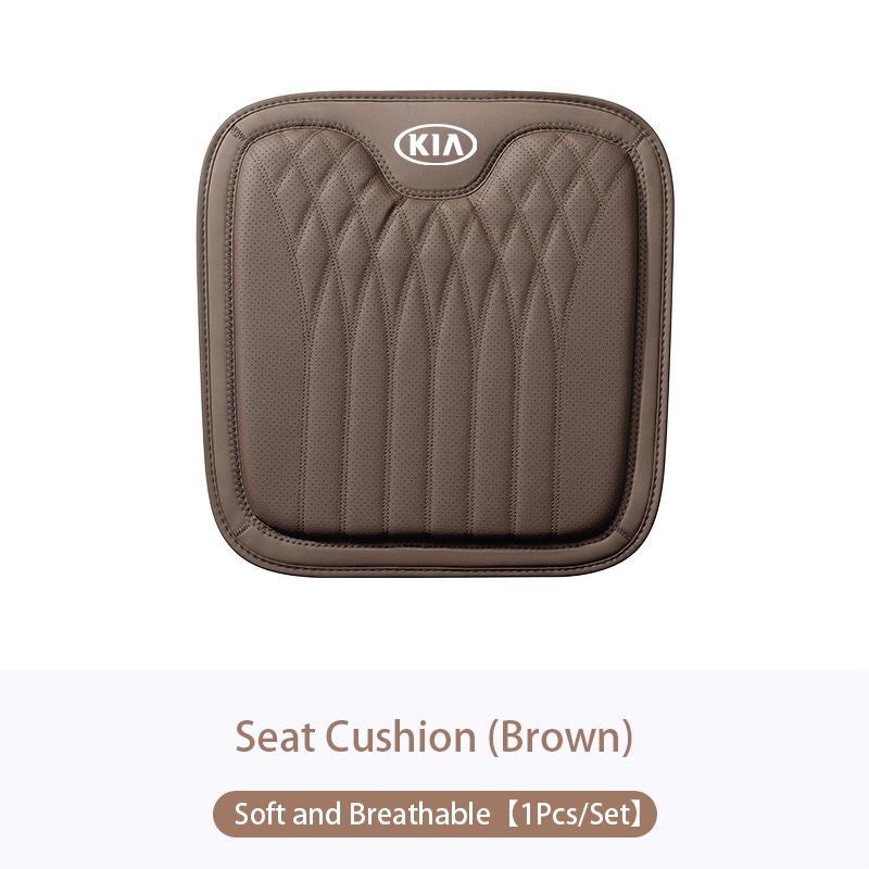 Car Leather Waist Pillow Supports Breathable Memory Foam Cushion For KIA EV6 Stinger RIO Sorento Picanto Ceed Borrego Syros K4