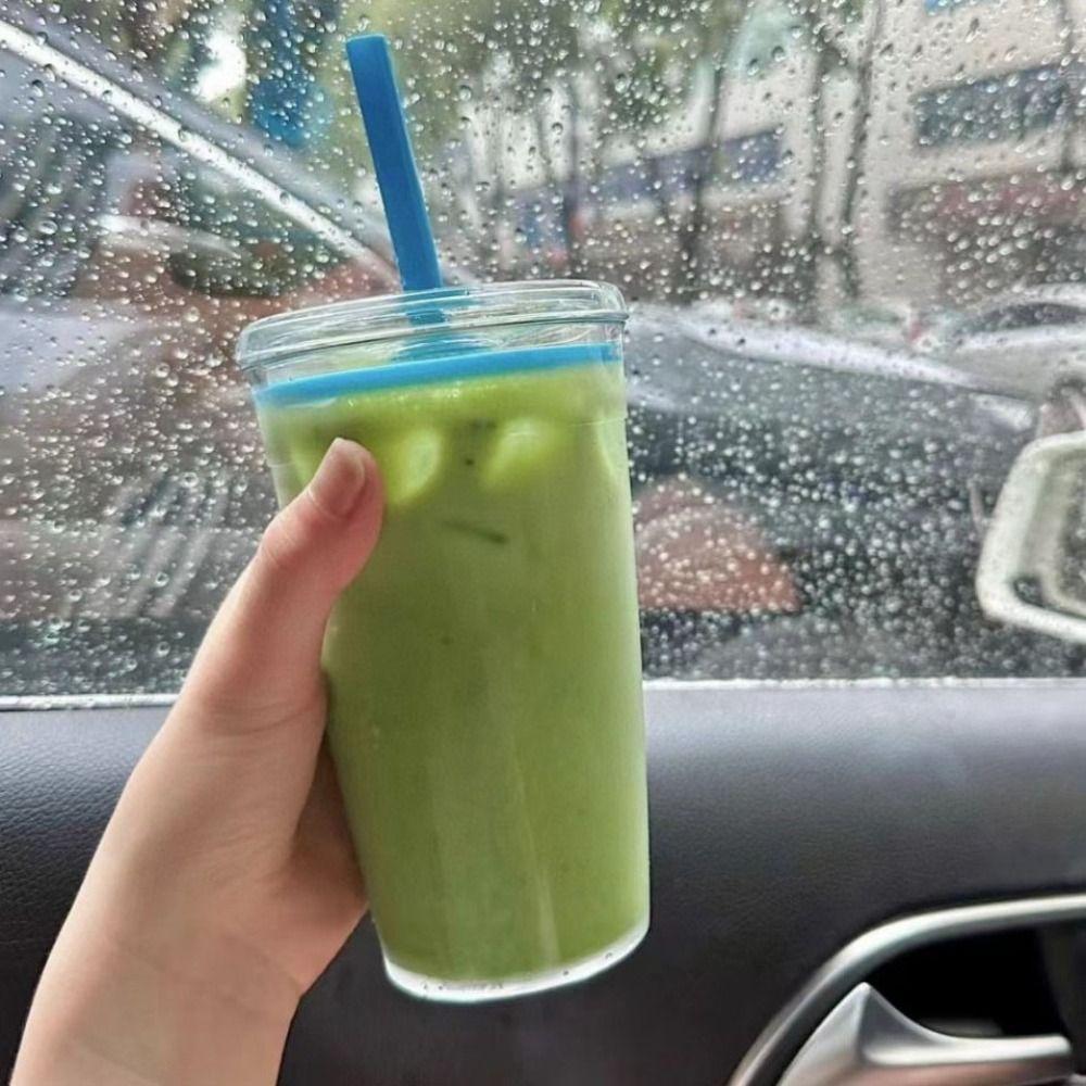 450ml Coffee Cup Reusable Car Tumbler Fashion Straw Cup Home